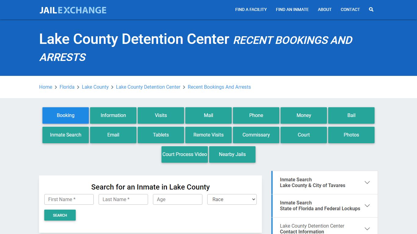 Lake County Detention Center FL Recent Arrests and Bookings - Jail Exchange